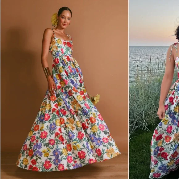 chinese dress ladies Juliet Maxi Dress, in Charm Peony Black Taffeta, Size: Small | Show Me Your Mumu main image 1
